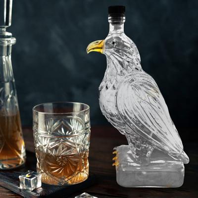Yousheng 350 ml Whisky-Dekanterflasche in Adlerform, Glasweinflasche mit Adlermotiv, Heimdekoration, Einweihungsparty-Geschenk