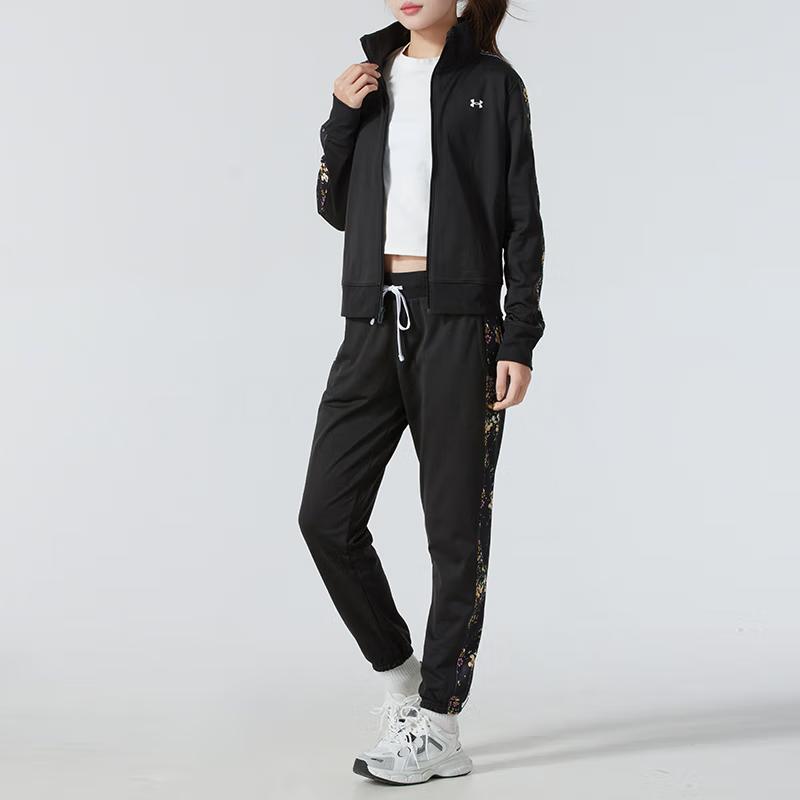 Under Armour Comfortable Sports Floral Leisure Suit Women suits Black 1365147-005