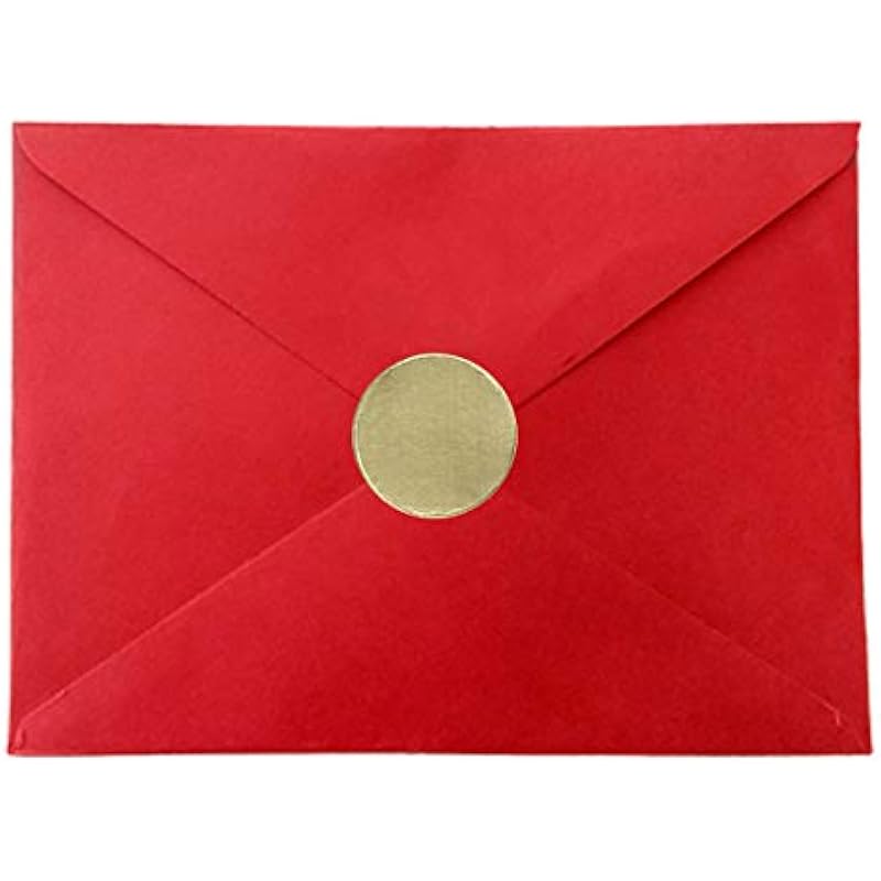 

Accuprints Red Envelopes Pack Of 25 | Size - 5 X 7 Inch | 25 Gold Stickers Free With Envelopes Envelopes For Invitation Small