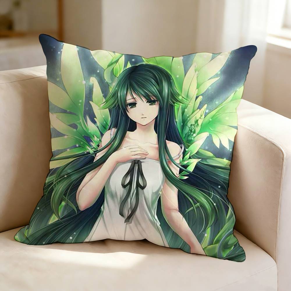 Visual Novel SSaya No UUta Cute SSaya Pillow Case Square DoubleSided Sofa Cushion Cover Bedroom Bedside Pillow