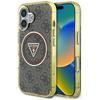 Guess Iml Metal Glitter 4G Circle Triangle Case for iPhone 16 Brown