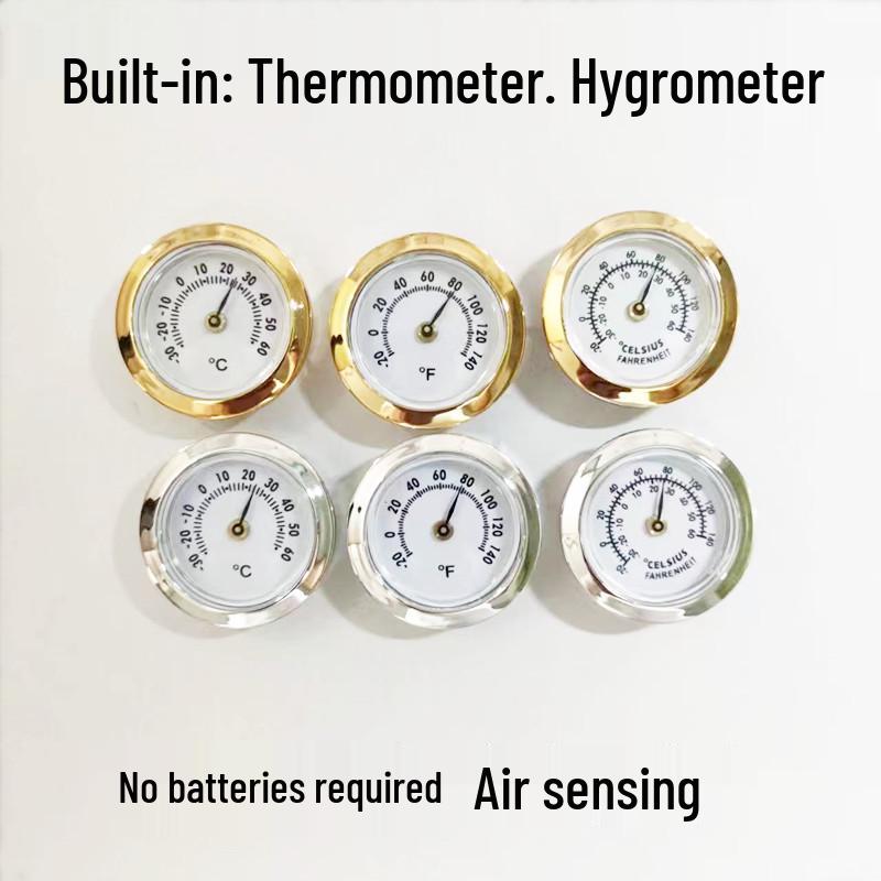 28mm Zinc Alloy Round Pointer Thermometer, Induction Type, Dual Fahrenheit & Celsius Gauge