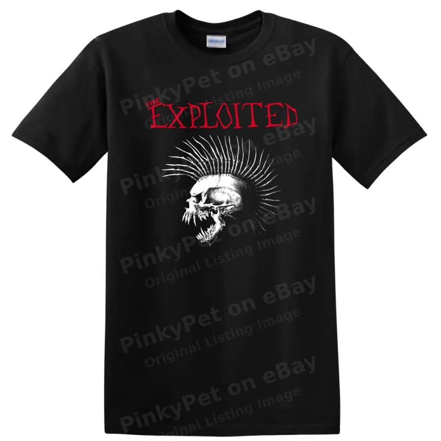 The Exploited Maglietta Punk Teschio Rossa Bianca Grafica