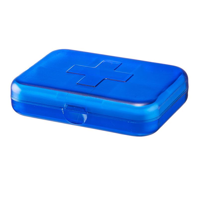 

Прямоугольный портативный органайзер для таблеток - медицинский пластик синий