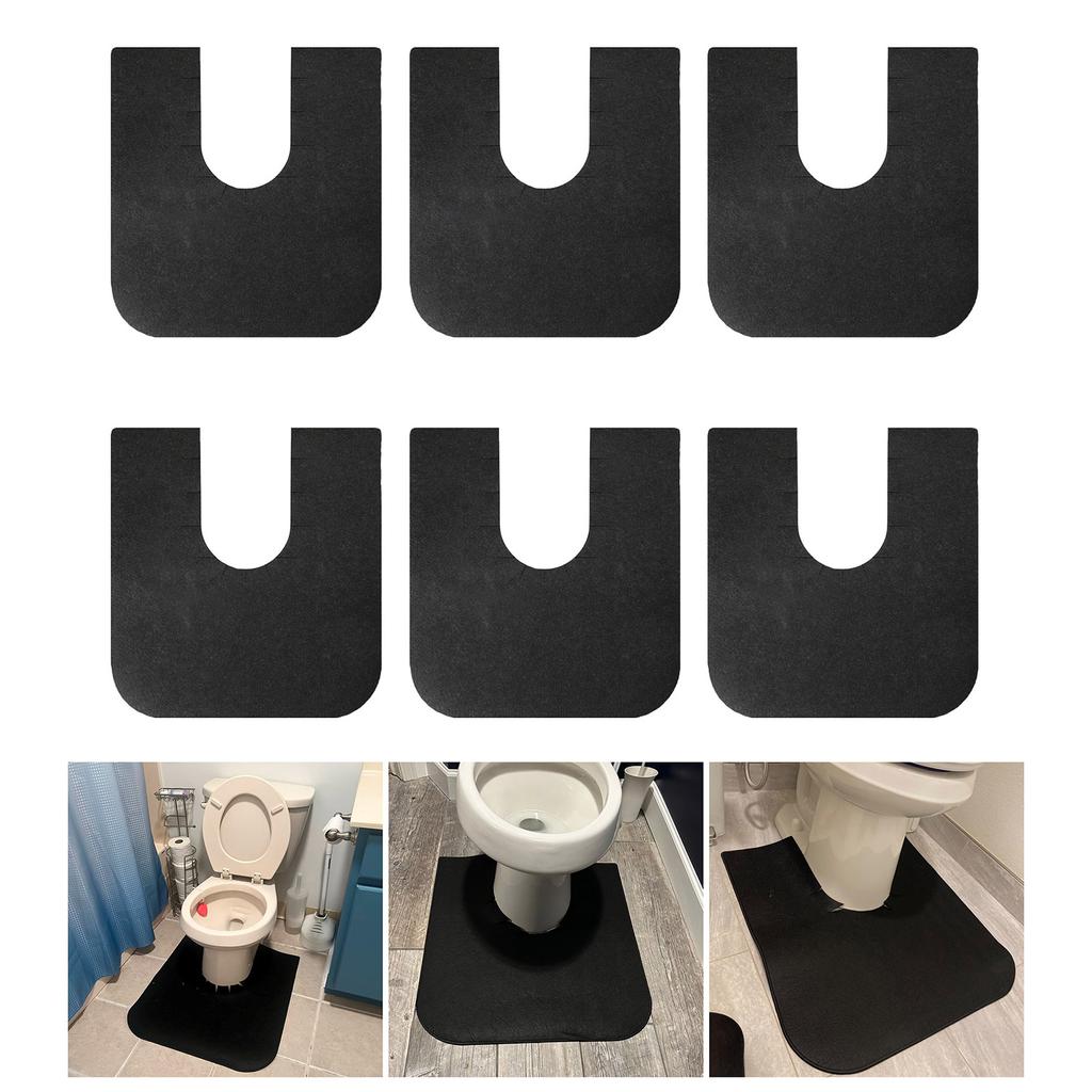 6pcs Adjustable U Shape Toilet Training Mats for Boys Elderly Washable Bathroom Rug Commode Mat Quick Installation
