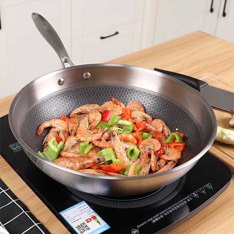 KOBACH 304 Stainless Steel Wok & Frying Pan Set, 32cm