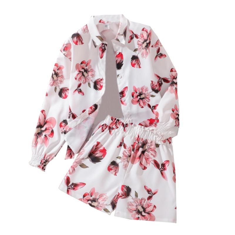 Children's Summer Fashion: Sun Protection Long Sleeve Top & Shorts Set