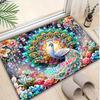 1PC Custom Name "Colorful Peacock Floral Fantasy" Theme Floor Mat Ideal for Living Room, Game Rooms, Office, Bedroom,Floor Mat Playful Design