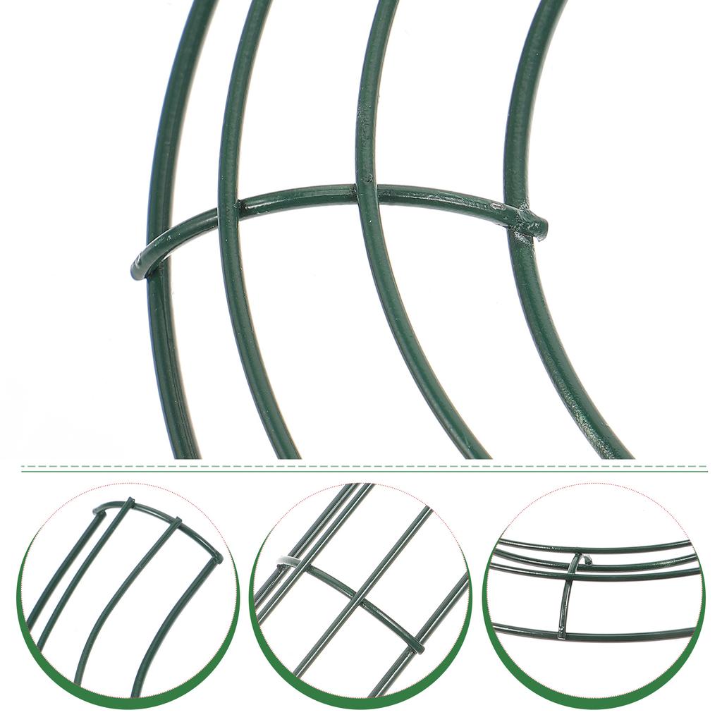 2 Pcs Green Ribbon Christmas Wreath Decoration Candy Cane Shape Frame Iron Ring Accessory Garland Bride