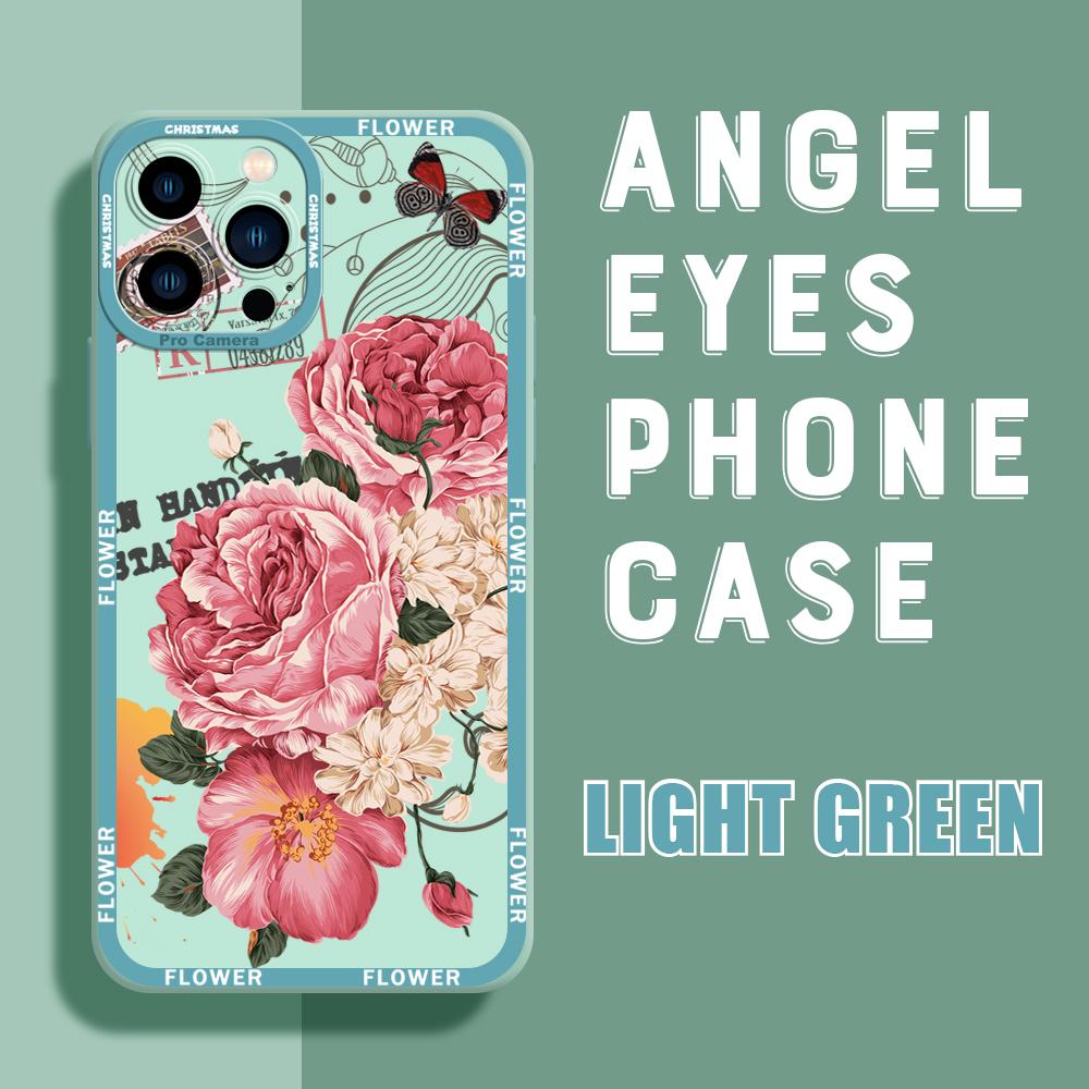 Husă de telefon cu cadru pătrat cu flori de lux pentru iPhone 13 Pro 12 mini 11 6 6s 7 8 Plus Samusng Vivo Husă moale TPU rezistentă la șocuri pentru telefon mobil.