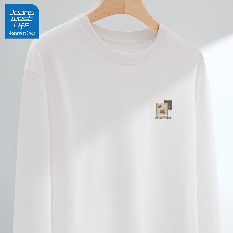 JEANSWEST LIFE Men's Letter Print Long Sleeve T-Shirt