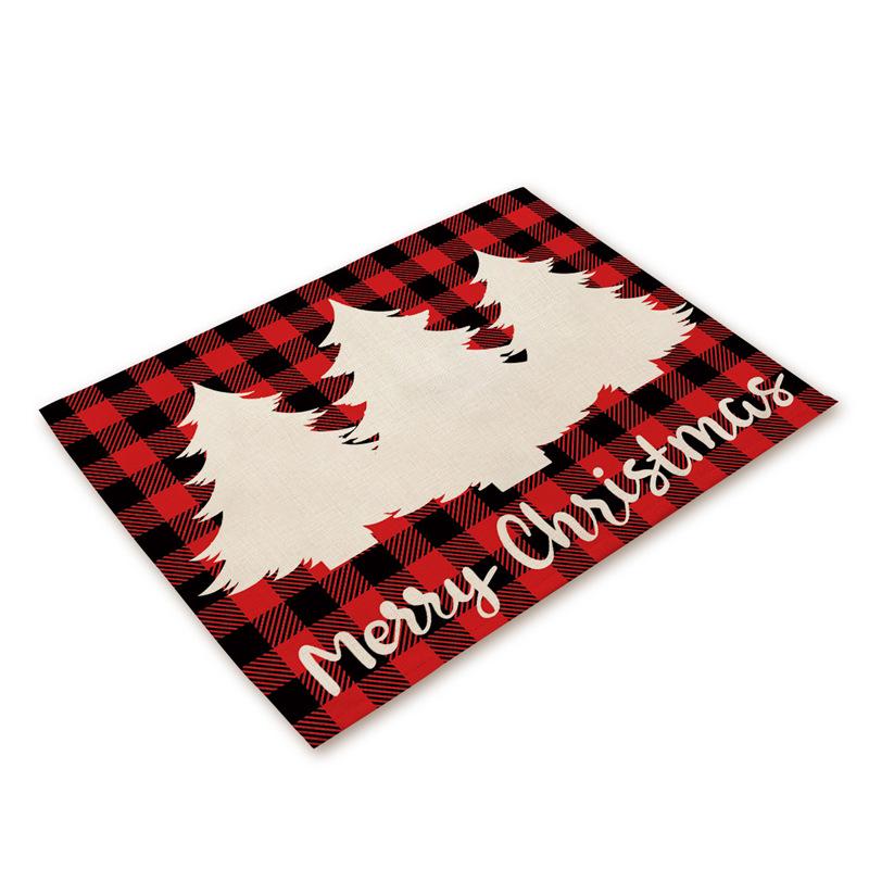 Western Style Stain-Proof Linen Placemat - Heat-Insulating and Decorative Christmas Table Mat