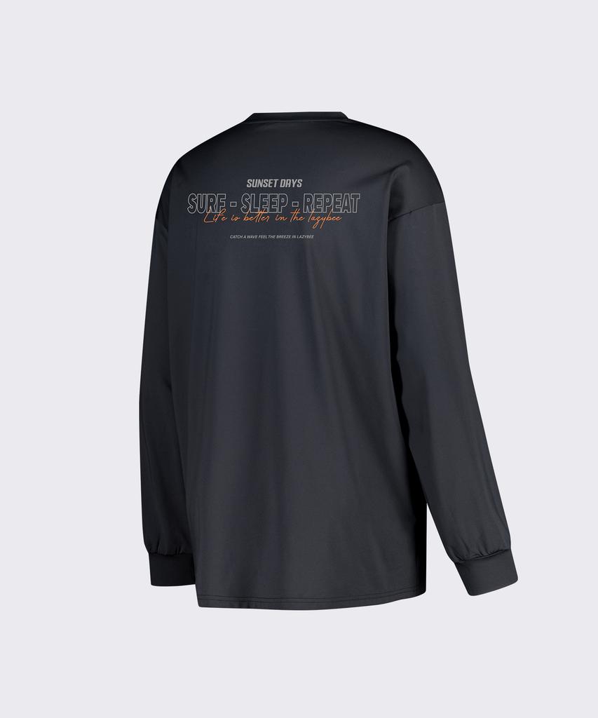 Leijibi Dry-Cooling Oversized Top Long Sleeve Rash Guard W Black 2