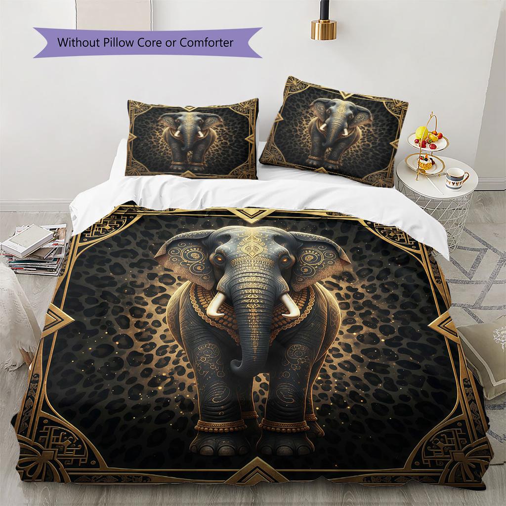 Leopard-print animal Pattern Bedding Quilt Set Quilt Cover Pillowcase Home Decoration Birthday Gift (1 * duvet cover + 2 * pillowcase, without core)
