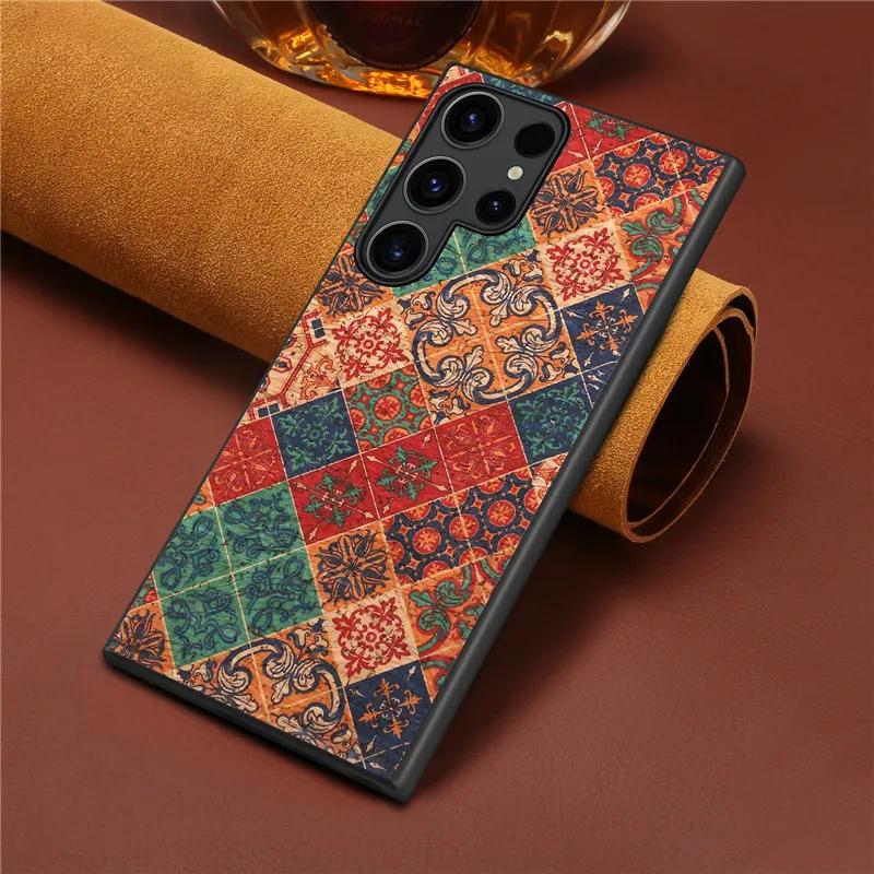 

EUCAGR Luxury Flower Figure Leather Case for Samsung Galaxy S26 Ultra S26 Plus Shockproof Soft Back Cover S26 Ultra