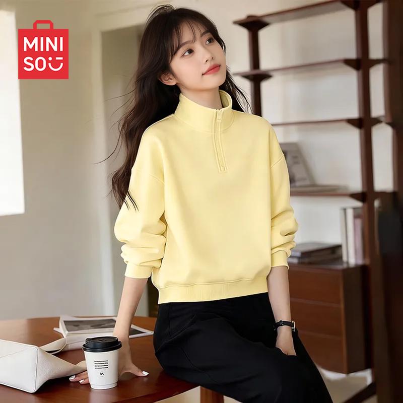 MINISO Women s Half-Zip Hoodie Sweatshirt