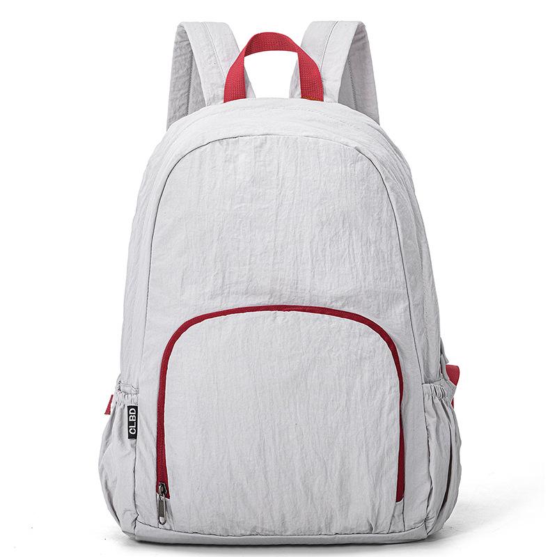 

Ladies Ultralight Waterproof Backpack: Large-Capacity, Foldable, Solid Color Casual Travel & Mountaineering Bag