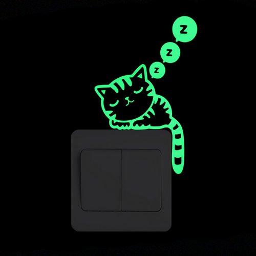 Switch Decoration Luminous Stickers Kids Room Wall Laptop Fridge Desk Car Home Decor Vinyl Decal Car/Fairy/Moon Stars/Bulb/Dog..