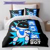 ASTRO BOT Pattern Bedding,Quilt Set Quilt Cover Pillowcase Home Birthday Gift (1 * Duvet Cover + 2 * Pillowcase, Without Core)