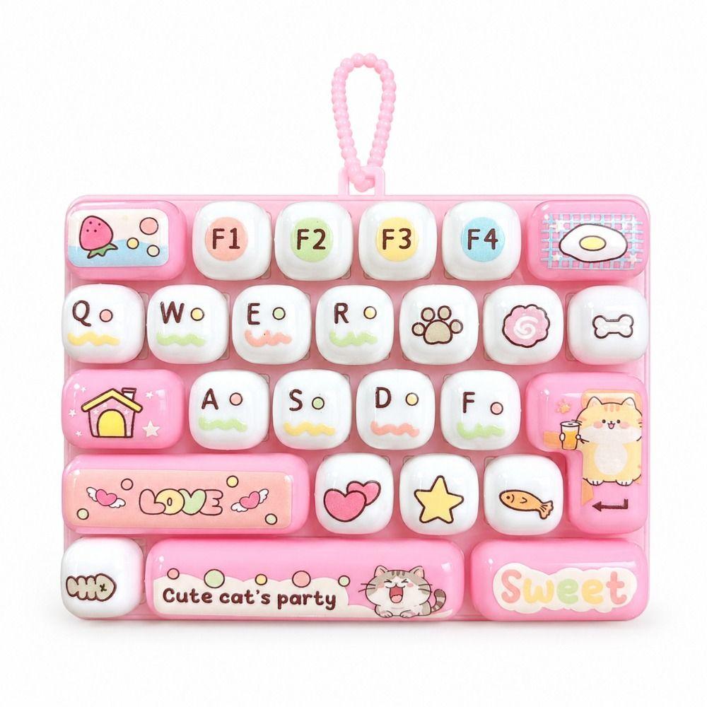Cute Design Decompression Button Toy Creative Style Keyboard Keychain Accessories Gift