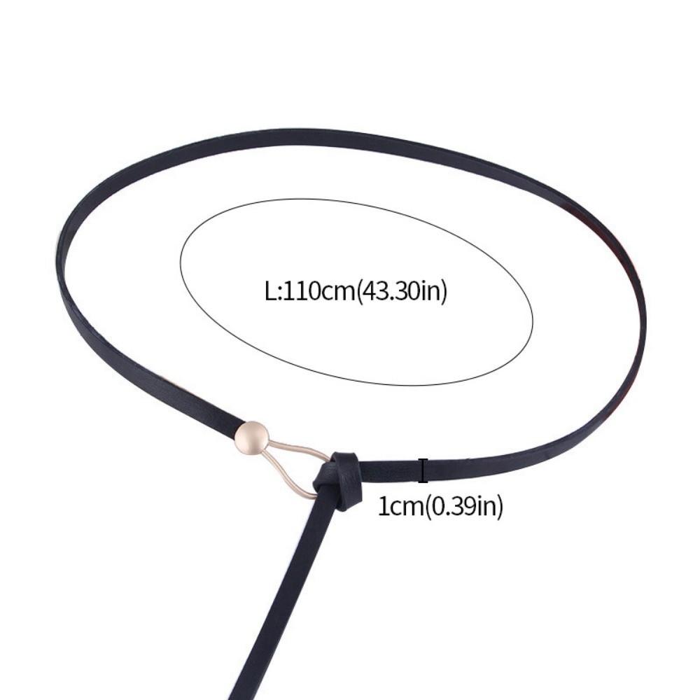 Solid Color Knotted Belt PU Leather Dress Belt New Waist Chain  for Jeans