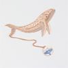 Whale Tide Ancient-Style Hollow Metal Art Bookmark: Ocean Museum Auspicious Festival Gift