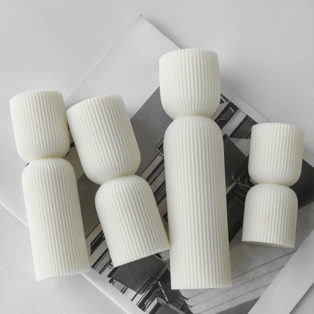 Flexible Silikonform Handgemachte Duftkerzenform Gestreifte Säulenform Aromatherapie Schmuckform Heimdekorationen