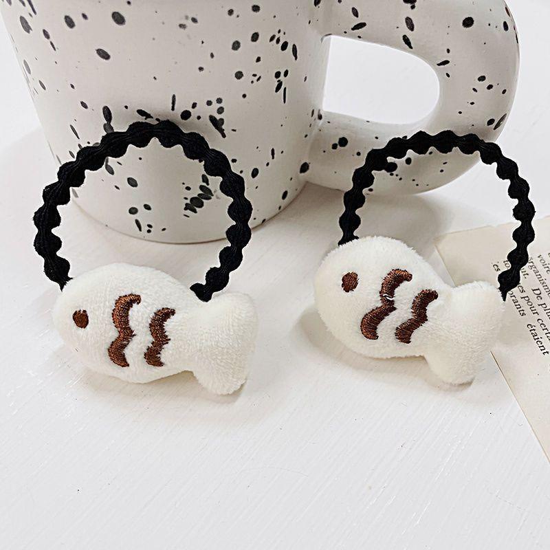 Cute Cartoon Plush Hair Tie & Clip Set: Cat, Fish, Bee Design - Soft Animal Hair Accessories