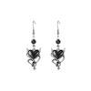 Gothic Punk Devil Heart Earrings
