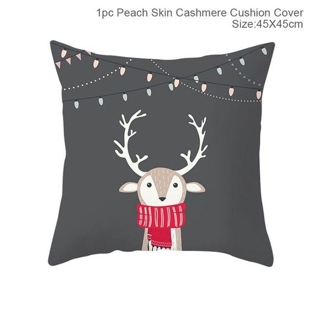 45cm Merry Christmas Cushion Cover Pillowcase 2024 Christmas Decorations for Home Ornament Happy New Year Christmas Decor 2025
