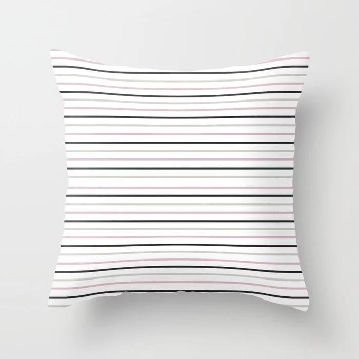 Nordic Simple Black, White and Gray Striped Geometric Sofa Cushion Cover Double-sided Polyester Peach Leather Velvet Sofa Pillow Cover