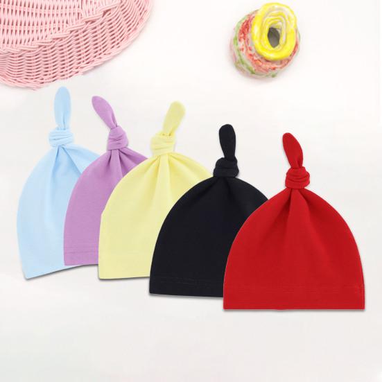 

Младенческая шапка, однотонная регулируемая хлопковая детская шапочка унисекс с узлом на весну