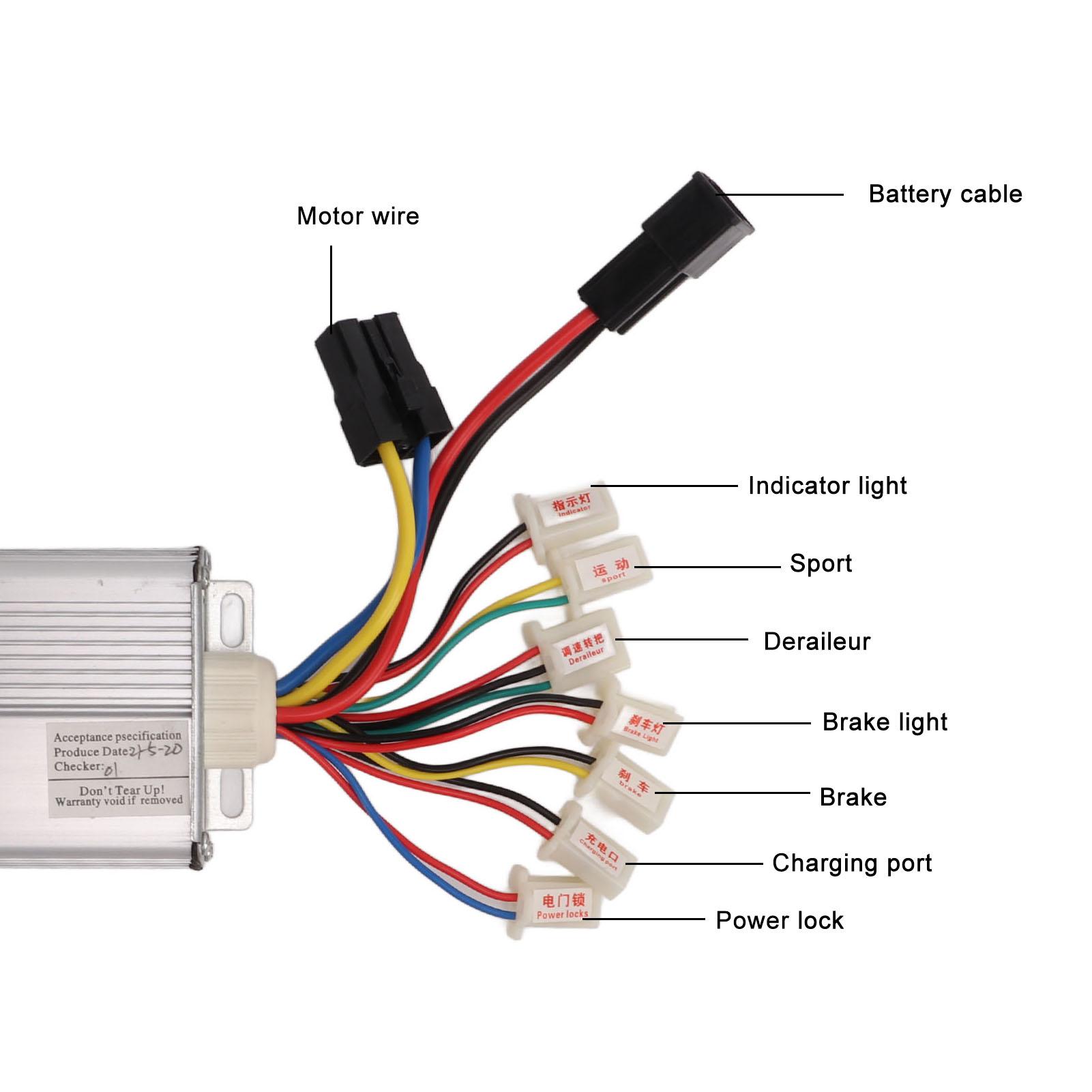 36V 1000W Suku Motora Kontrolieris Droseles