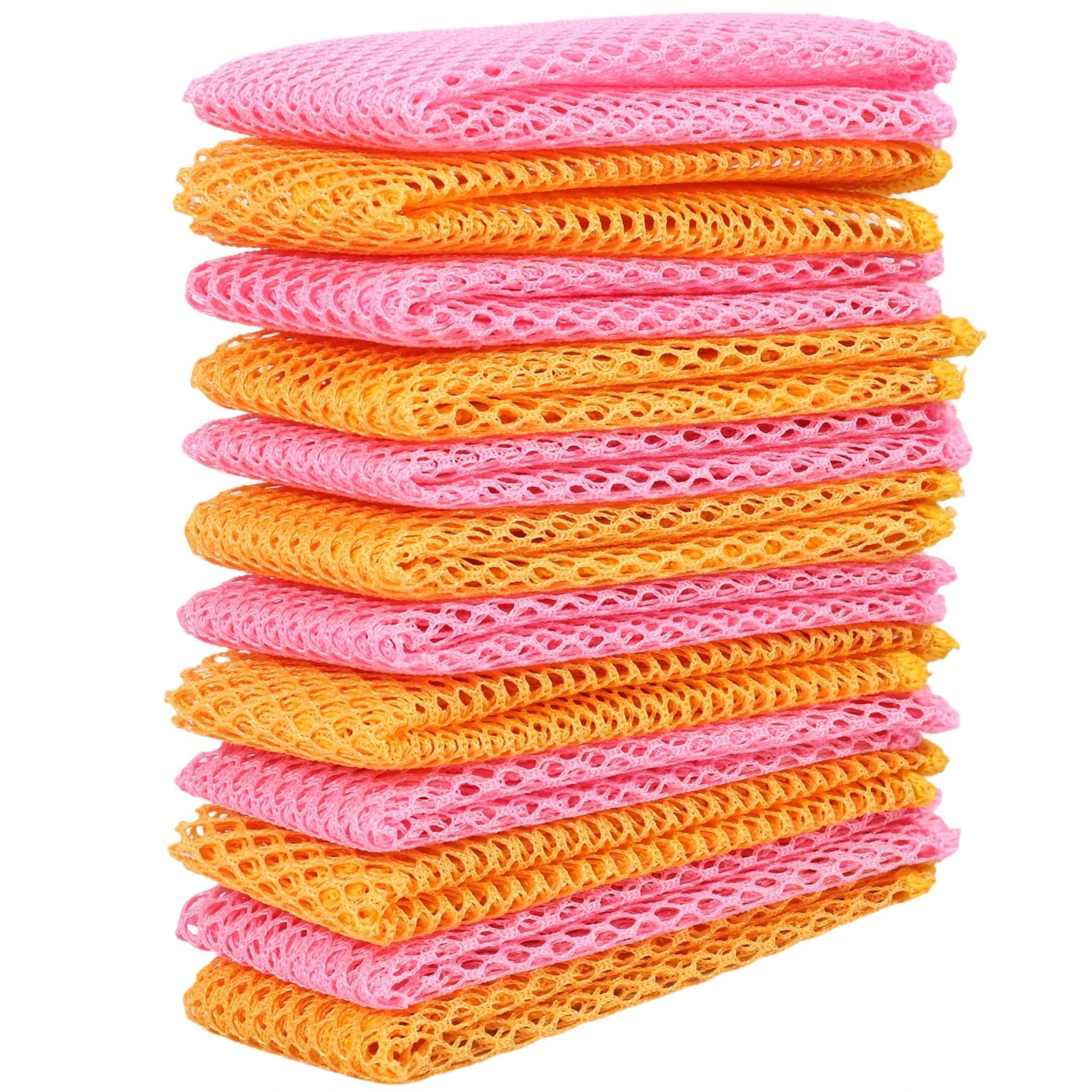 

12Pcs Innovative Dish Washing Net Cloths Quick Dry Scourer Mesh Washing Cloths Kitchen Cleaning Tool household Cleaning Cloths