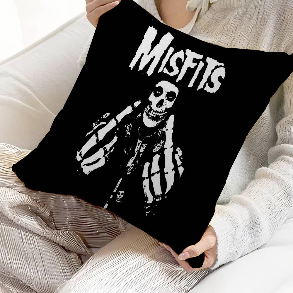 Band M-Misfits Logo Cushion Cover Pillowcase Upholstery Sofa Throw Pillow Home Decor Pillowcas