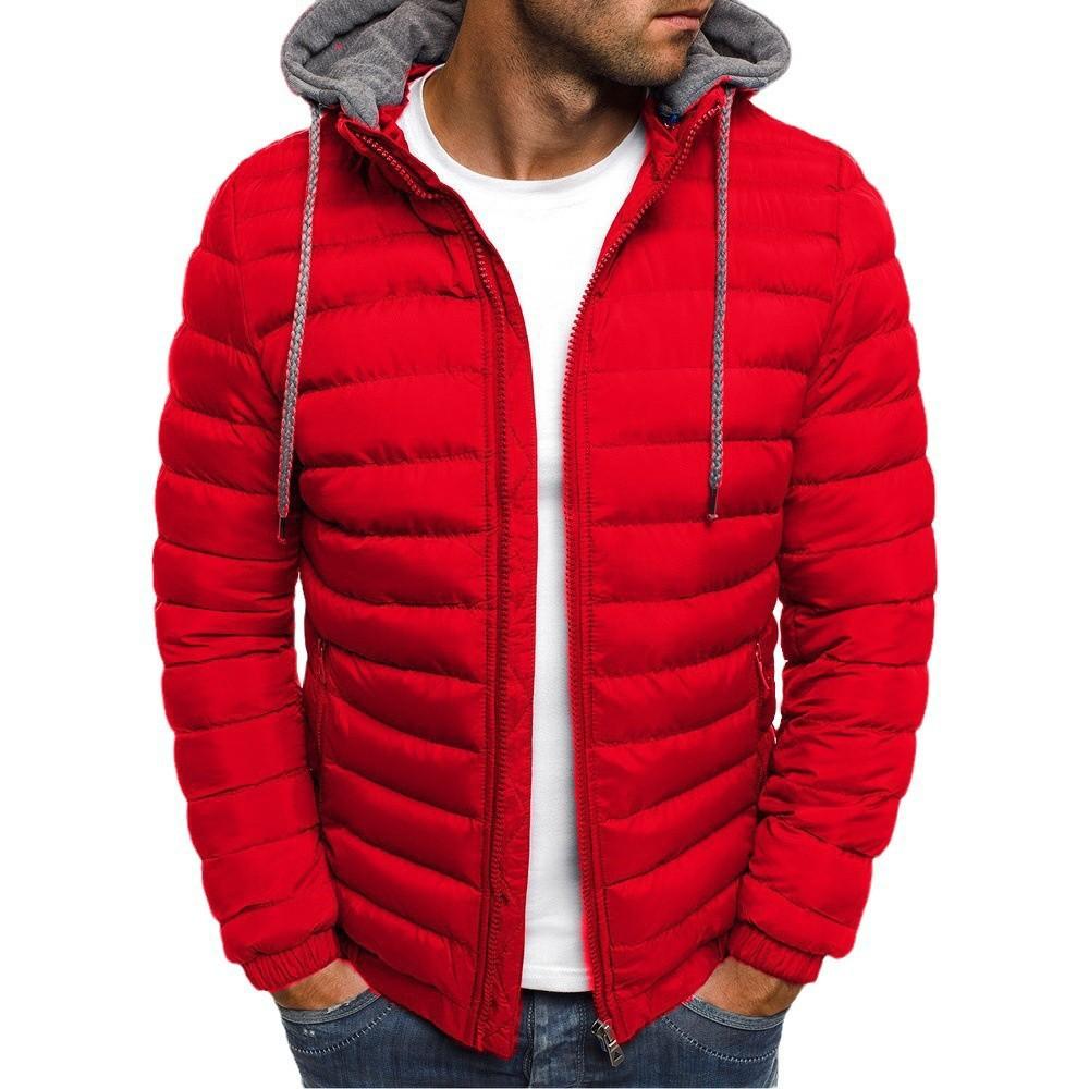 Men's Hooded Zipper Cotton Clothing Winter Casual Warm Jacket Winter Clothing Top