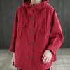 Plus Size Oversize Jackets Women Spring Hooded  Jacket Cotton Black Coat Coat Fashion Red Black