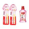 kids' paw toothbrush twin pack (soft bristle) & 500ml fruit mouthwash