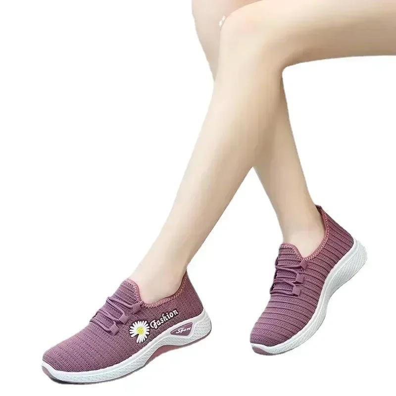 Fashion women's light running shoes Adult sneakers,net shoes, comfortable soft soled sneakers, women's breathable casual single shoes