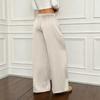 Women High Waist Loose Fit Wide Leg Pants Soft Flowing Fabric Relaxed Casual Trousers with Drawstring Waistband for Daily Wear