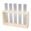 5 Test Tube Plant Terrarium Transparent Observe Growth Status Water Plant Holder with Wooden Stand for Herbs