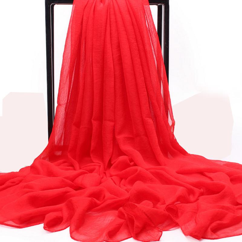 Women Translucent Scarf Chiffon Wild 170*70cm Solid Color Simulation Silk  Shawl Sunscreen
