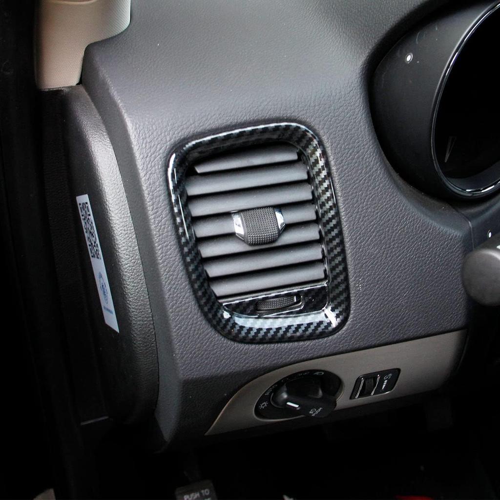 Carbon Fiber Dashboard Air Vent Cover AC Outlet Trim Kit for Dodge Durango 2011-2020
