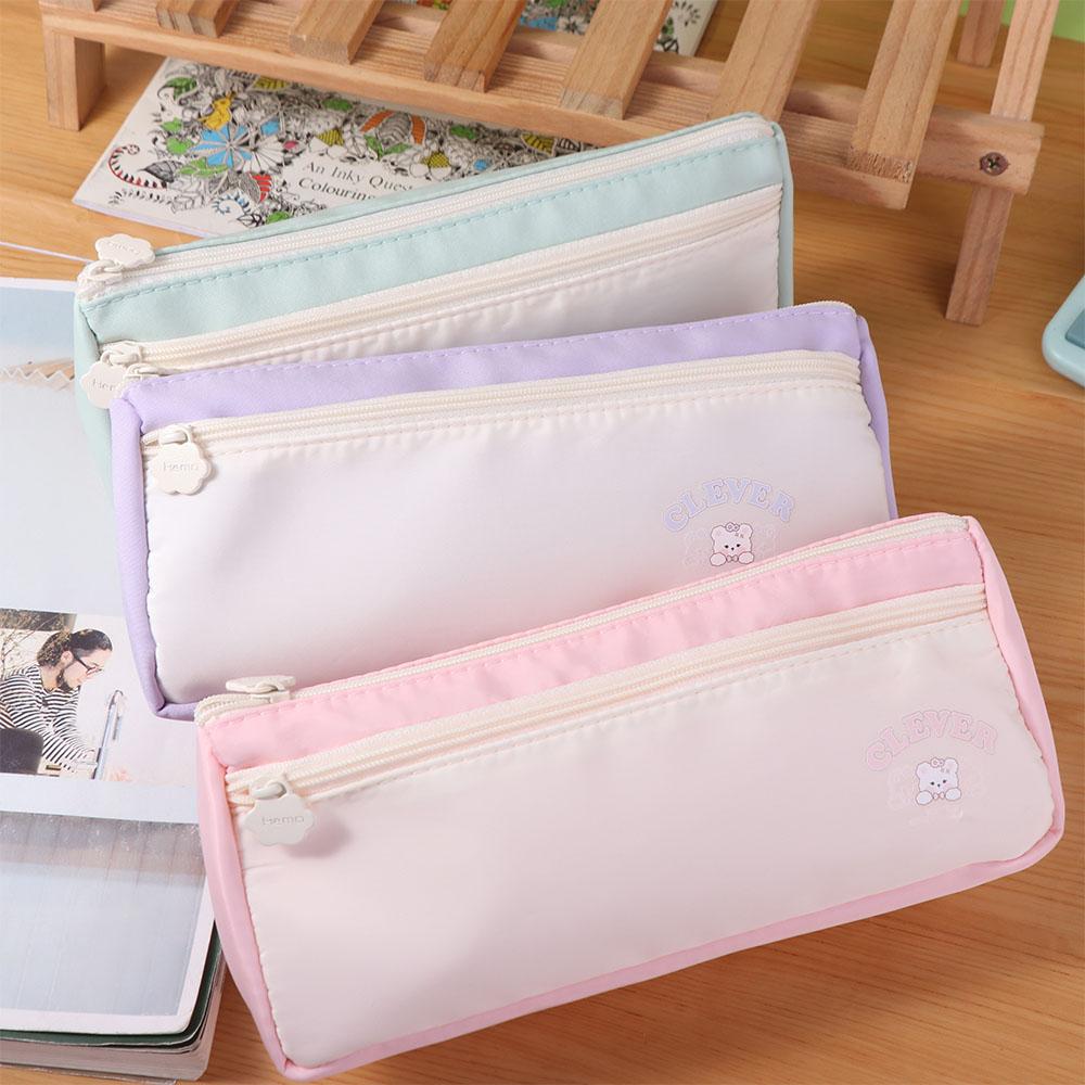 Cartoon Bear Korean Pencil Case Large Capacity Ins Pencil Pouch Cute Y2K Stationery Bag  Office