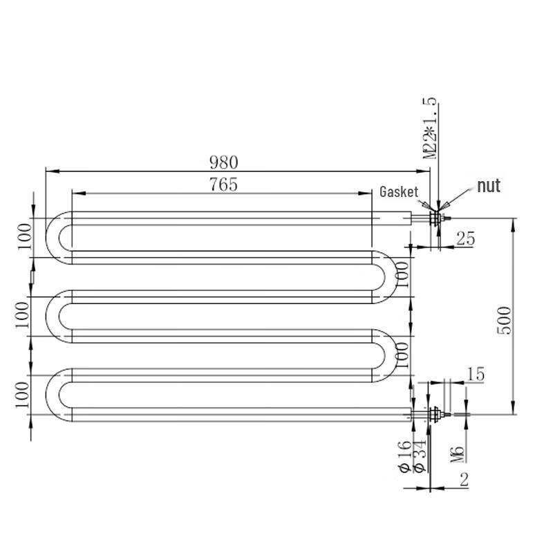 Hongdian Double M-Fin Electric Heating Tube
