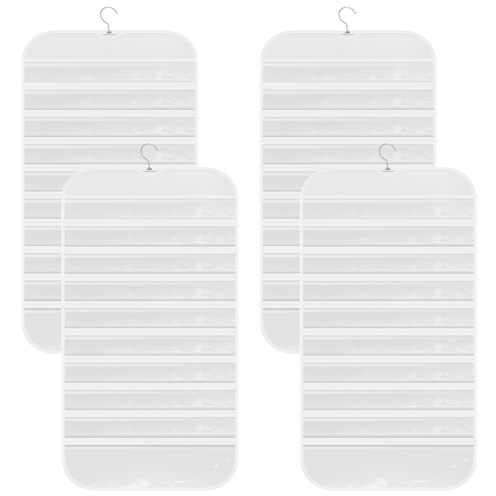 4 шт Органайзер для хранения стикеров подвесная сумка двусторонний 80 карманов портативный сумка-держатель для карточек с лентами и значками для рукодельницы коллекционера белый 3390₽