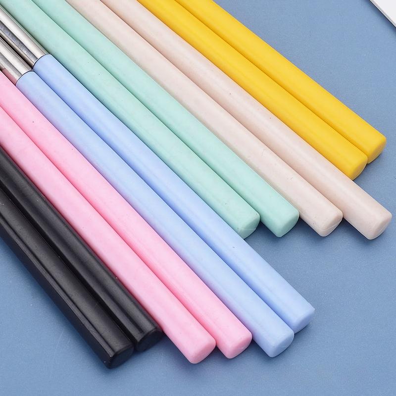 Ru Han Korean Style 304 Stainless Steel & Wheat Straw Non-slip Chopsticks Gift Set