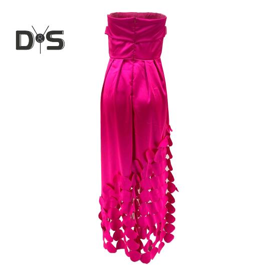 Evening Dress Hollow Out Round Satin Off-Shoulder Sleeveless Waist-Hugging Dress Summer Prom Wedding Party Maxi Dress