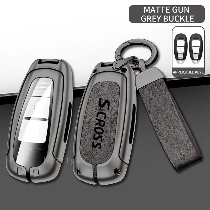 Car TPU Zinc Alloy Key Case Bag For Suzuki S-Cross Eitrga Swift Car KeyChain Car Metal Key Shell Interior Decoration Accessories