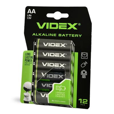 12 Pcs. Strong Alkaline Batteries Large Set AA LR6 Videx 1.5V 2600 mAh